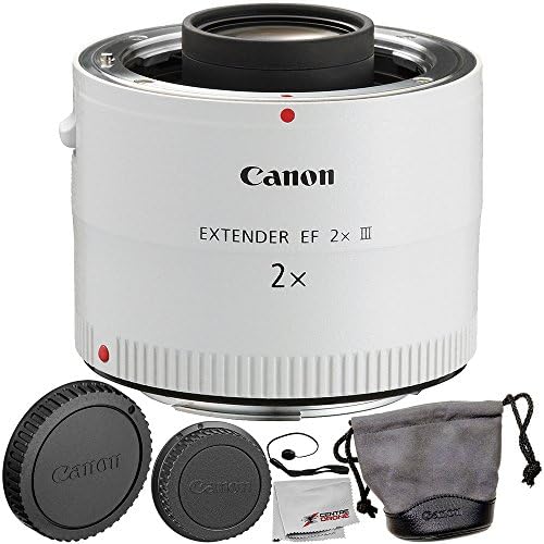 Canon Extender EF 2X III 6PC אביזר Bundle – כולל יצרן אביזרים + עדשה שומר + מטלית ניקוי מיקרופייבר