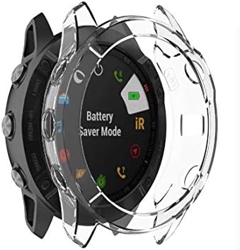 YCDZ החנות Garmin Fenix 6X TPU חצי כיסוי שעון חכם Protevtice מקרה (שחור) (צבע לבן)
