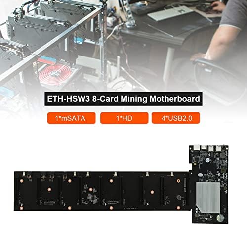 ETH-HSW3 כרייה לוח אם גדול 67mm ריווח לוח תמיכה 8 PCI Express 16X 4X USB 2.0 DDR3, so-DIMM-לחריץ על Ethereum כרייה כורה