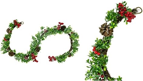 6' נצנצים מלאכותי תיבת אורן יער אדומים חג המולד זר - סמ ק
