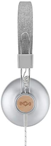 הבית של מארלי חיובי רטט 2: Over-Ear Wired אוזניות עם מיקרופון, קטיפה כריות אוזניים, ובר קיימא חומרים, כסף