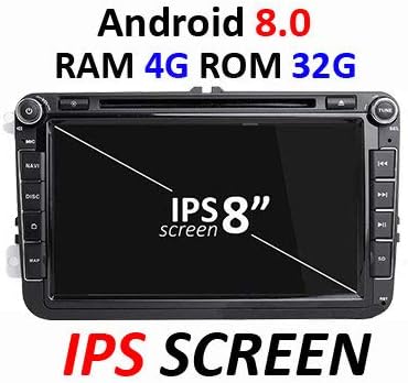 Amzparts נגן DVD GPS 2 DIN IPS אנדרואיד מסך 8.0 תואם עבור המושב Altea לאון, טולדו פאסאט B6 V6 B7 פולו גולף 5 6