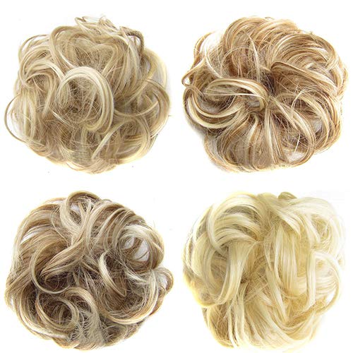 Connoworld נשים-גלי מתולתל לחמניה סינטטי באד שיער הארכת שיער מבולגן שחובשים פיאות - 5