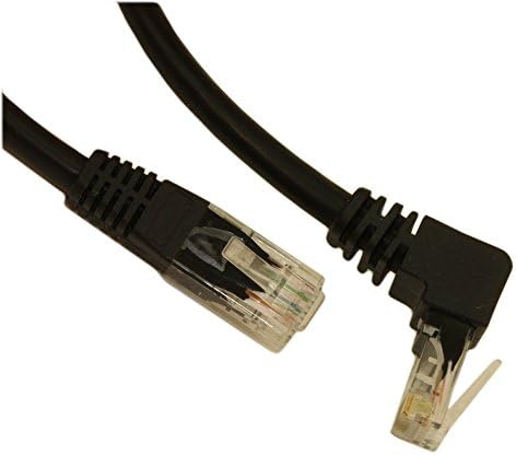 MyCableMart 14ft Cat6 בזווית למעלה Ethernet RJ45 תיקון כבלים, שאינו מאותחל, שחור