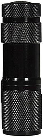 Mini 9 LED אולטרה סגול UV LED פנס אור שחור לפיד נייד פנס אור מנורת כסף גלאי (שחור)