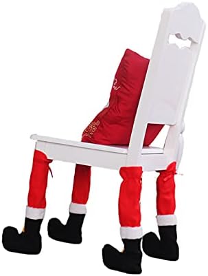 kaiwern רגל הכיסא מכסה תפאורה חג המולד, חמוד סנטה קלאוס הכיסא גרביים רגל הכיסא מטר קומה מגנים, לא להחליק רהיטים רפידות