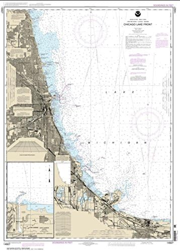 NOAA תרשים 14927-שיקגו מול האגם; גארי על נמל מזרח נוף Geospatial