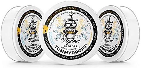 אורגניות ג ' ינג 'ר חמאה שמנת Tummydrops (חבילה עם 3 קופסאות שימורים, 54 טיפות סה כ)