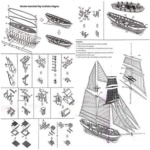 XuetongXT מאתגר קישוטים מפרש דגם 1:130 מידה מפרש דגם DIY הספינה הרכבה דגם ערכות קלאסית עבודת יד מעץ שייט סירות ילדים